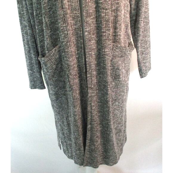 Nine West Women's Gray Long Sleeve Open Front Long Cardigan Sweater Size Small - Picture 3 of 10